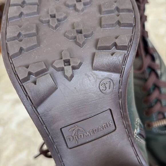 Dromedaris Hayley Leather Heeled Ankle Boots - Green/Brown - As New - Picture 12 of 12